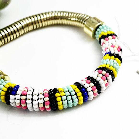 NEW French Connection Colorful Seed Bead Stretch Bracelet - Picture 4 of 4